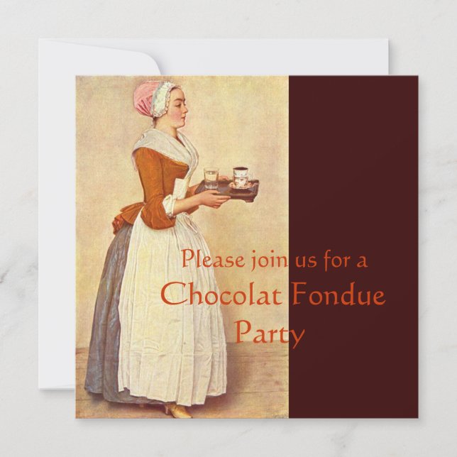 INVITACIÓN CHOCOLATE FONDUE DINNER FIESTA (Anverso)