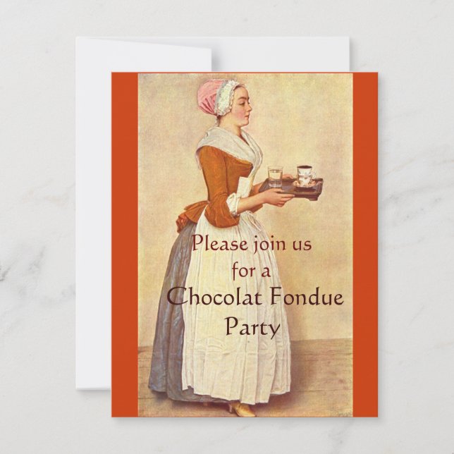 INVITACIÓN CHOCOLATE FONDUE DINNER FIESTA (Anverso)
