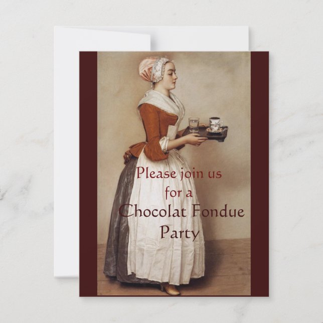 INVITACIÓN CHOCOLATE FONDUE DINNER FIESTA (Anverso)