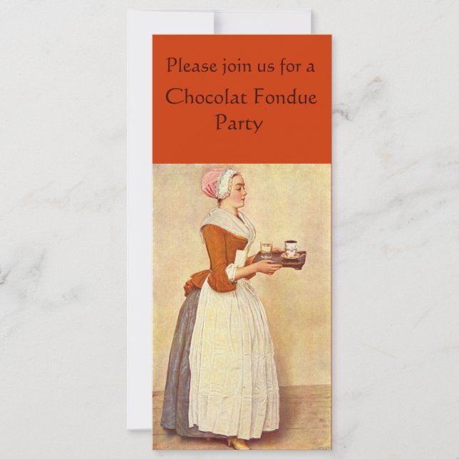 INVITACIÓN CHOCOLATE FONDUE DINNER FIESTA (Anverso)
