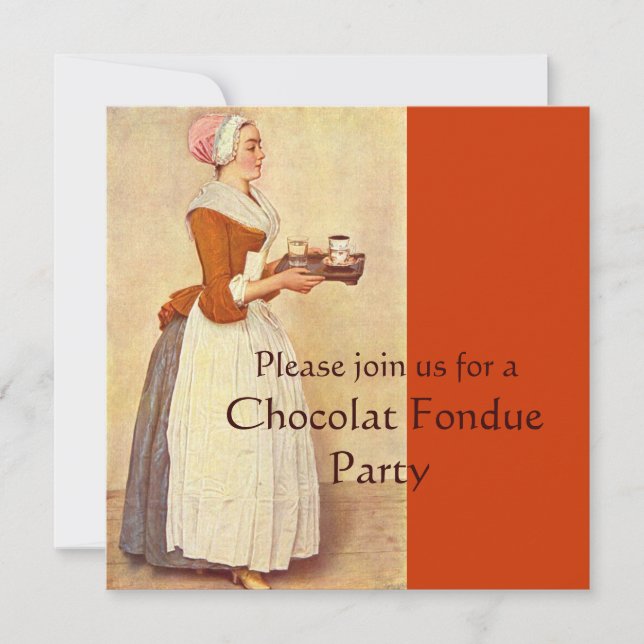 INVITACIÓN CHOCOLATE FONDUE DINNER FIESTA (Anverso)
