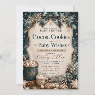 Invitación Chocolate, Galletas y Deseos de Bebe Fiesta de Bab