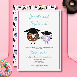 Invitación Chocolate Kawaii y Donuts y Diplomas de vainilla