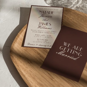 Invitación Chocolate Marrón Antiguo Dinero Retro Boda Elegant