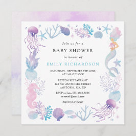 Invitación Chocolate Mermaid Bajo El Mar Baby Shower