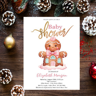 Invitación Chocolate rosa acuarela para baby shower