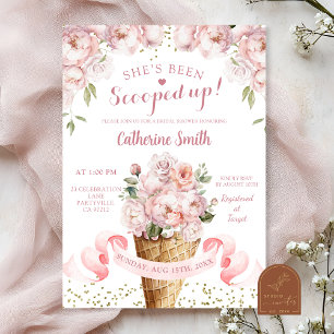 Invitación Chocolate rosa helado ducha de novia