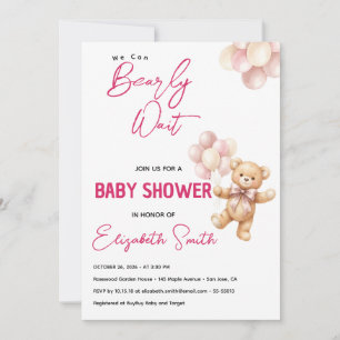 Invitación Chocolate rosa personalizado para baby shower