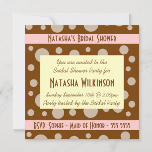 Invitación Chocolate rosa retro burbuja ducha novia