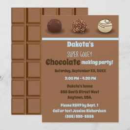 Invitación Chocolate súper dulce que vuelve azul la fiesta de