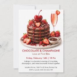 Invitación Chocolate y Champán - Postre Romántico