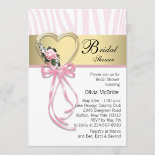 Invitación Chocolate y Rosa Cebra Despedida de Soltera