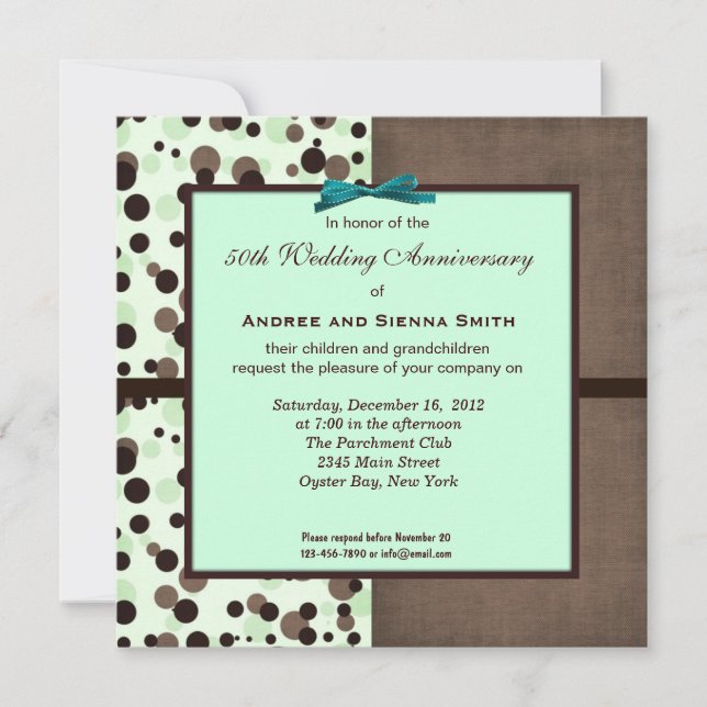 Invitación ChocoMint 50º Aniversario de Boda (Anverso)