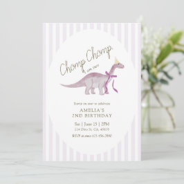 Invitación Chomp Chomp I’m Two Dinosaur Birthday