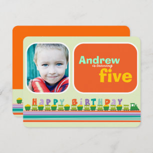 Invitación Choo Choo Happy Birday Train Boy Fiesta de Cumplea