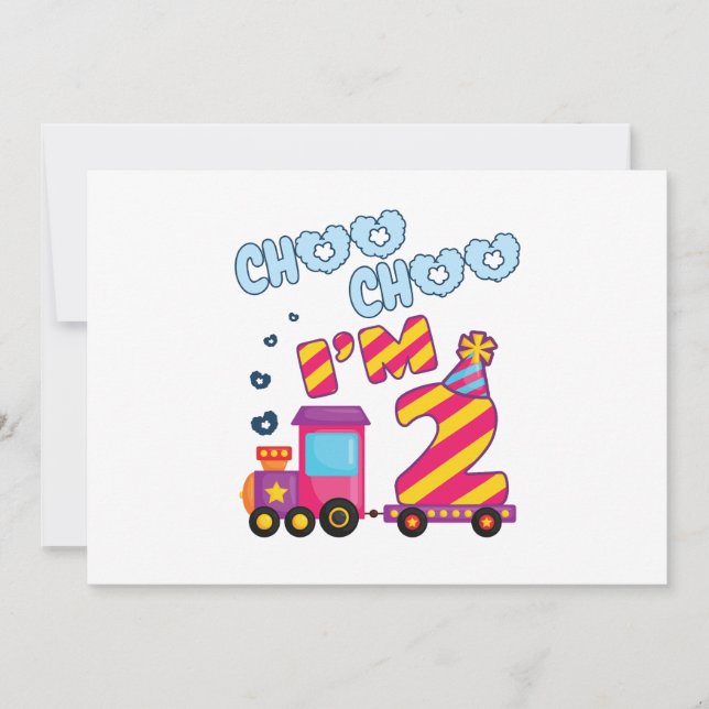 Invitación Choo Choo Tengo 2 años en el tren (Anverso)