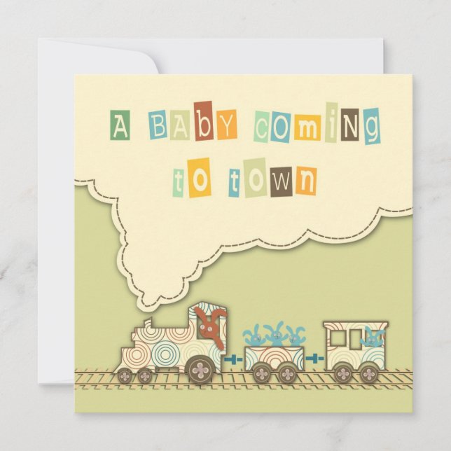 Invitación Choo Choo Train Invitation Square (Anverso)