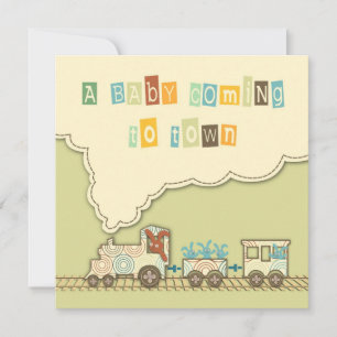 Invitación Choo Choo Train Invitation Square