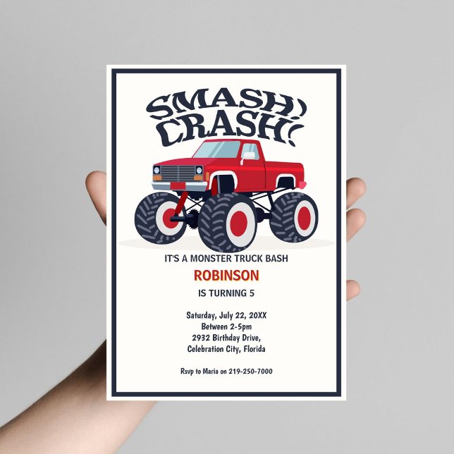 Invitación Choque de Smash - Jueves moderno de Monstruo Rojo  (Subido por el creador)