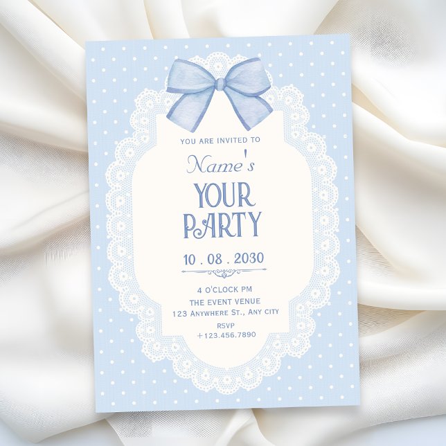Invitación Choquette de lazo azul (Subido por el creador)