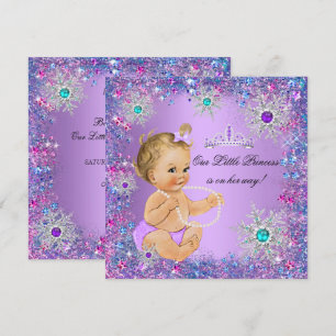 Invitación Chorre Azul Púrpura Rosa Princesa Shower de Bebe R