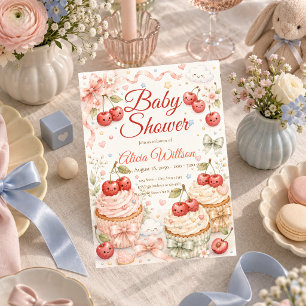 Invitación Chorreada de Bebé Cereza Caprichosa
