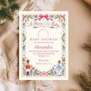 Invitación Chorreada de bebé Pink Ballet Alegre