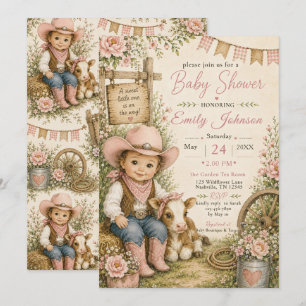 Invitación Chorreada de bebé vaquera