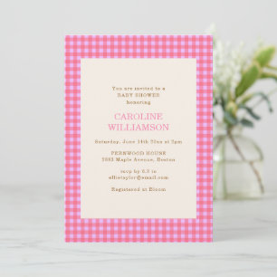 Invitación Chorreada de Coral Rosa Preppy Baby Shower Retro