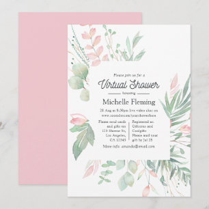 Invitación Chorreada De Pastel Verde Virtual Baby Shower