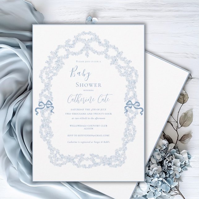Invitación Chorreada Floral Caprichosa Baby Shower  (Subido por el creador)