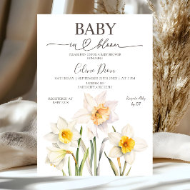 Invitación Chorreada floral de narcisos para baby shower
