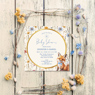 Invitación Chorreada Floral de Zorro para Niña