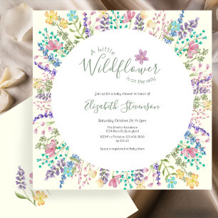 Invitación Chorreada Floral Pequeña Fiesta de Baby Shower Sil