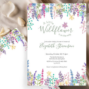 Invitación Chorreada Floral Pequeña Fiesta de Baby Shower Sil