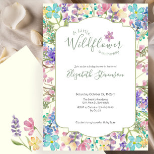 Invitación Chorreada Floral Pequeña Fiesta de Bebé de Flor Si