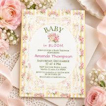 Chorreada Rosa Floral de Encaje Baby Shower