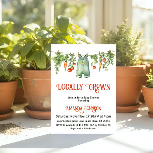 Invitación Chorreada Rústica Ducha de Bebé de Jardín Cultivad