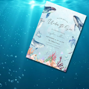 Invitación Chorreado al Agua Bajo el Mar Baby Shower