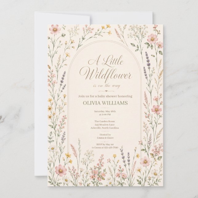 Invitación Chorreado de Acuarela Boho Baby Shower (Anverso)