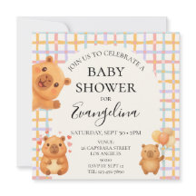 Chorreado de Acuarela Cumpleaños de Capybara Bebé