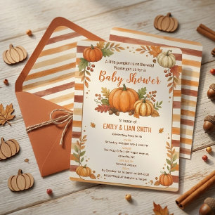 Invitación Chorreado de Acuarela de Calabacita de Otoño para