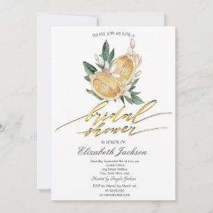 Invitación Chorreado de Acuarela de Limones Bridal Shower Bot