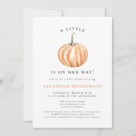 Invitación Chorreado de acuarela naranja de calabaza Baby Sho