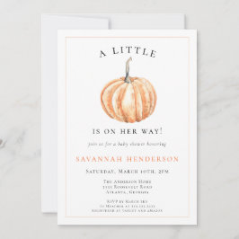 Invitación Chorreado de acuarela naranja de calabaza Baby Sho