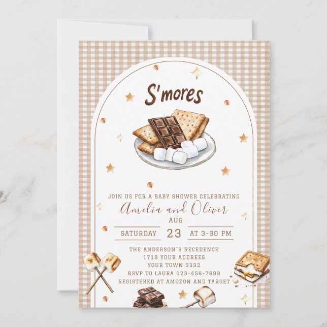 Invitación Chorreado de acuarela para ducha de bebé (Anverso)