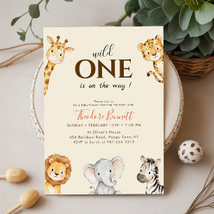 Invitación Chorreado de Acuarela Salvaje Cumple Uno Fiesta de