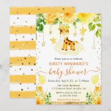 Chorreado de agua Floral Lindo Jirafa Baby Shower