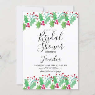 Invitación Chorreado de bayas de acuarela para ducha de novia