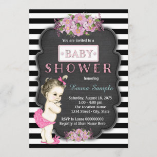 Invitación Chorreado de bebé en pizarra